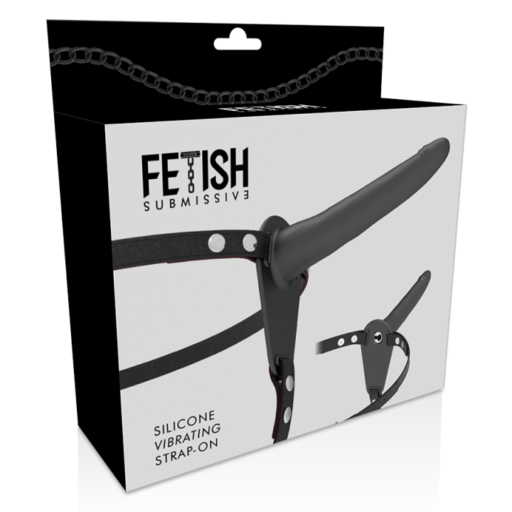 Fetish Submissive Harness - Schwarzer Silikonvibrator 15 cm