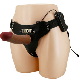 Pretty Love - Starks Cuecas de Arnês Dildo Vibrao Multi-Velocidade 17,5 cm Castanho Claro