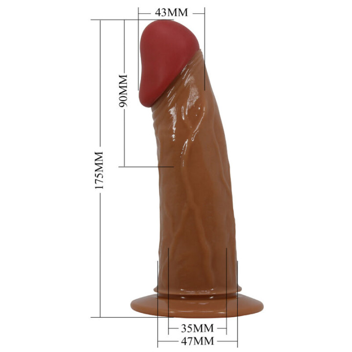 Pretty Love - Starks Cuecas de Arnês Dildo Vibrao Multi-Velocidade 17,5 cm Castanho Claro