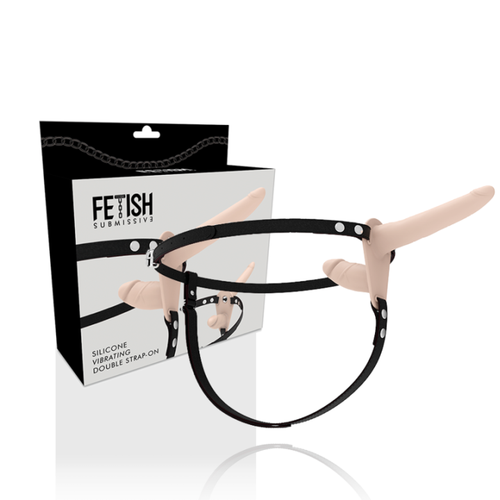Fetish Submissive Harness - Doppelte Penetration, Fleisch-Vibrator