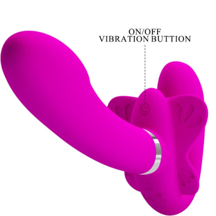 Pretty Love - Vibrador Valerie Double Strap-on 12 Vibrações Roxo