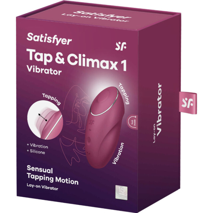 Satisfyer - Tap & Climax 1 Vibrador Lay-on Vermelho