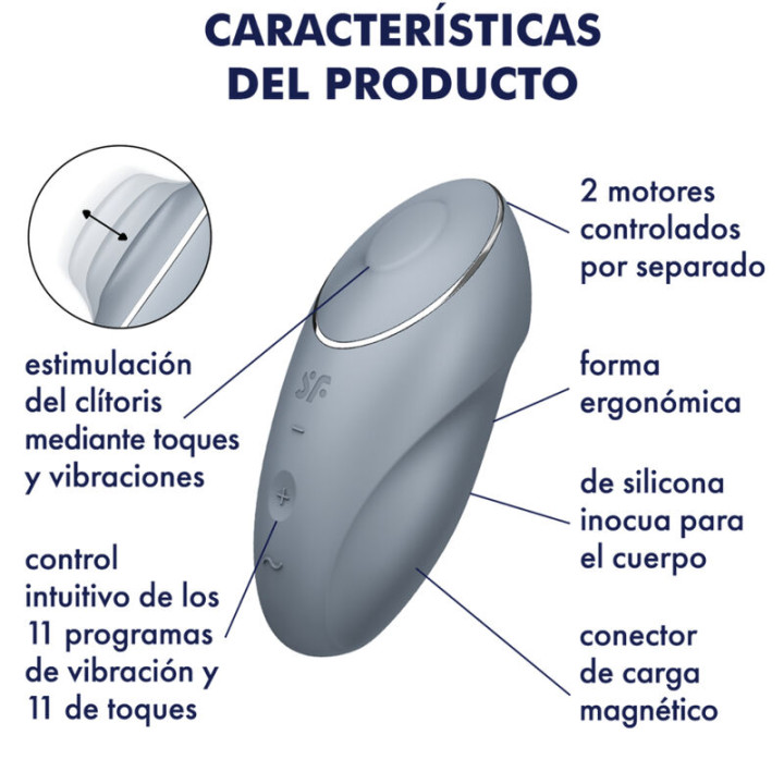 Satisfyer - Tap & Climax 1 Wibrator Nakladany Szary