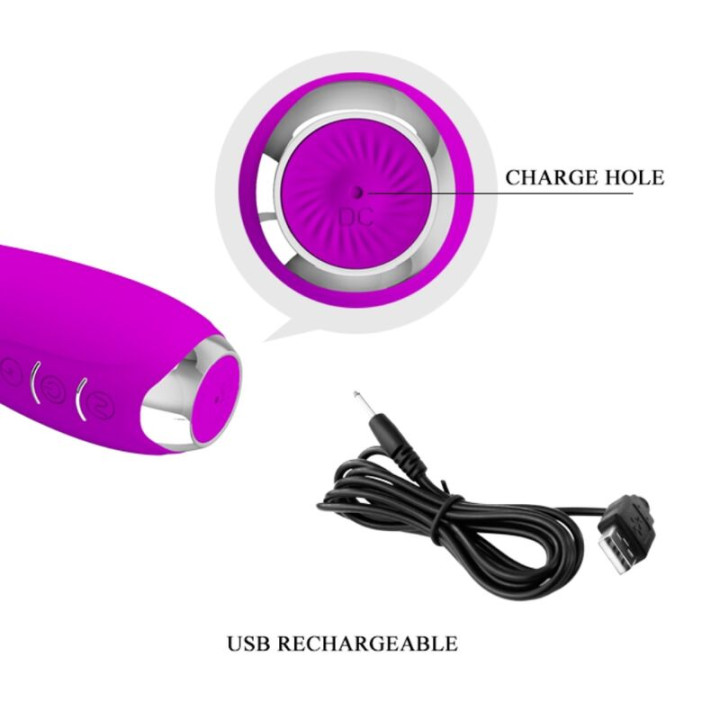 Pretty Love - Vibratore Elettroshock Ricaricabile Hector Impermeabile Viola