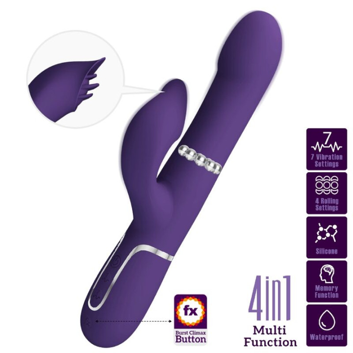 Pretty Love - Zalin Perles Vibrateur Lapin 4 en 1 Violet
