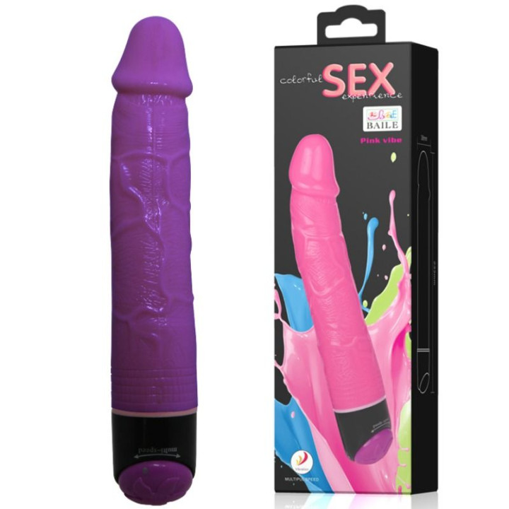 Baile - Vibrador Realista Sexo Colorido Lils 23 cm