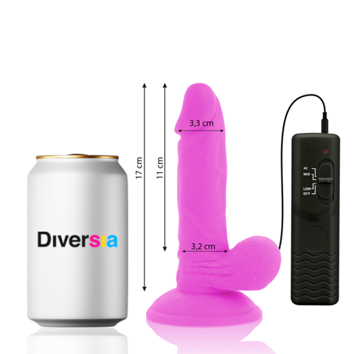 Diversia - Dildo Vibrant Flexible Violet 17 cm -o- 3.3 cm
