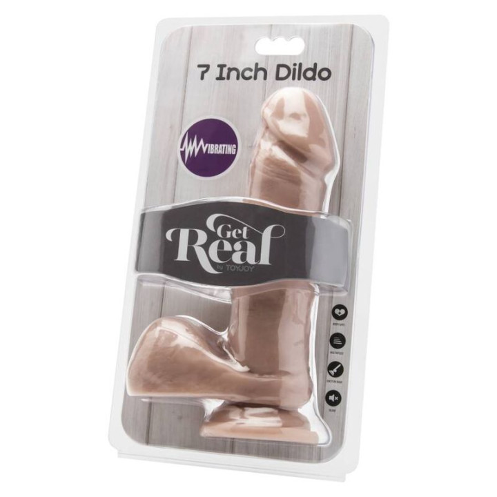 Get Real - Dildo 18 cm Com Bolas Vibrador Pele