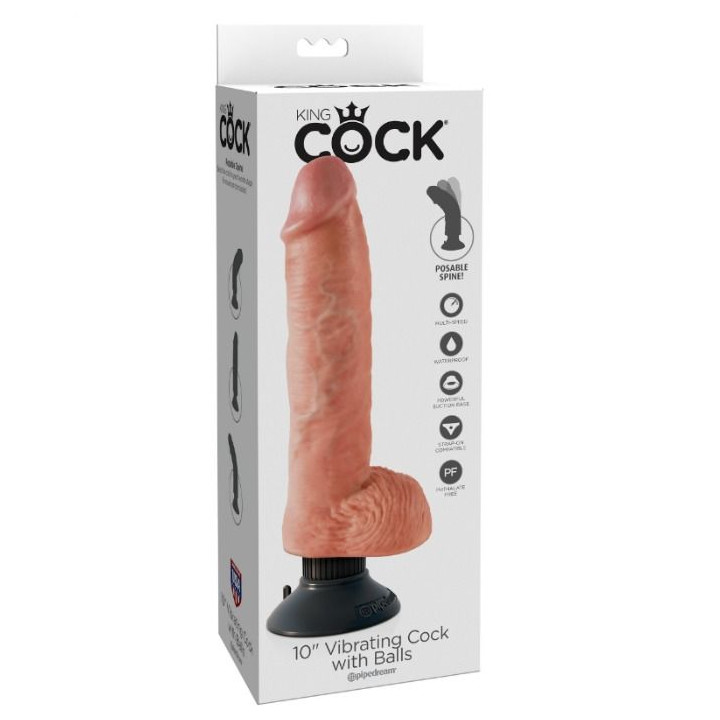 King Cock - 25,5 cm Wibrujacy Kogut z Miesem Kulek