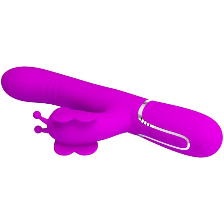 Pretty Love - Vibrateur Multifonction Lapin 4 en 1 Papillon Fuchsia