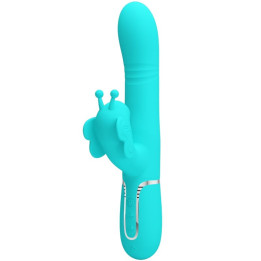 Pretty Love - Vibratore Multifunzione Rabbit 4 in 1 Farfalla Verde Acqua